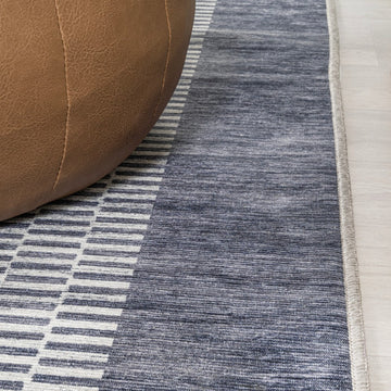 Vichy Geometric Striped Machine-washable Area Rug